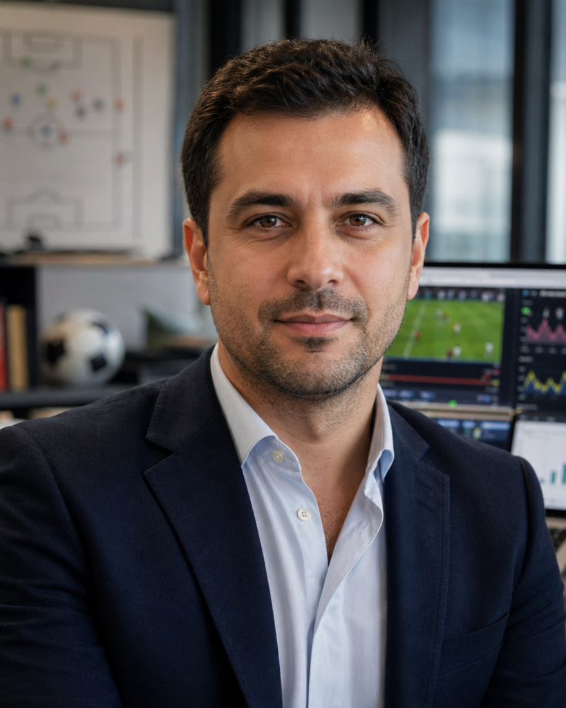 Emre Yılmaz, RootBahis.de baş editörü, modern ofiste spor bahis analizleri üzerinde çalışan profesyonel editör